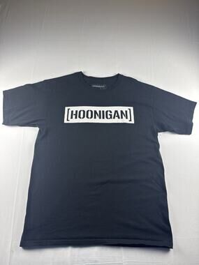 Hoonigan T-Shirt Men’s Large Black Graphic Logo Streetwear Tee